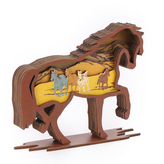 Wild Horse Layered Wooden Art