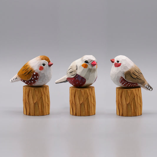 Zebra Finch Family Trio