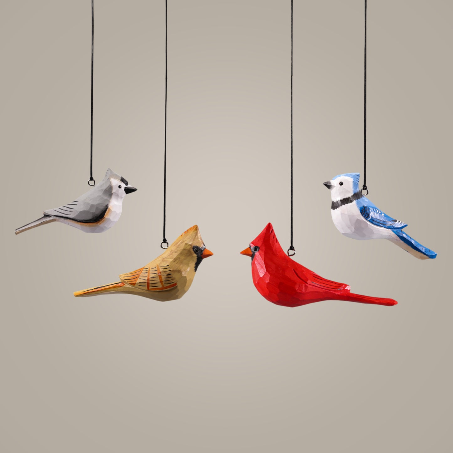 Set of 4 American Bird Ornaments