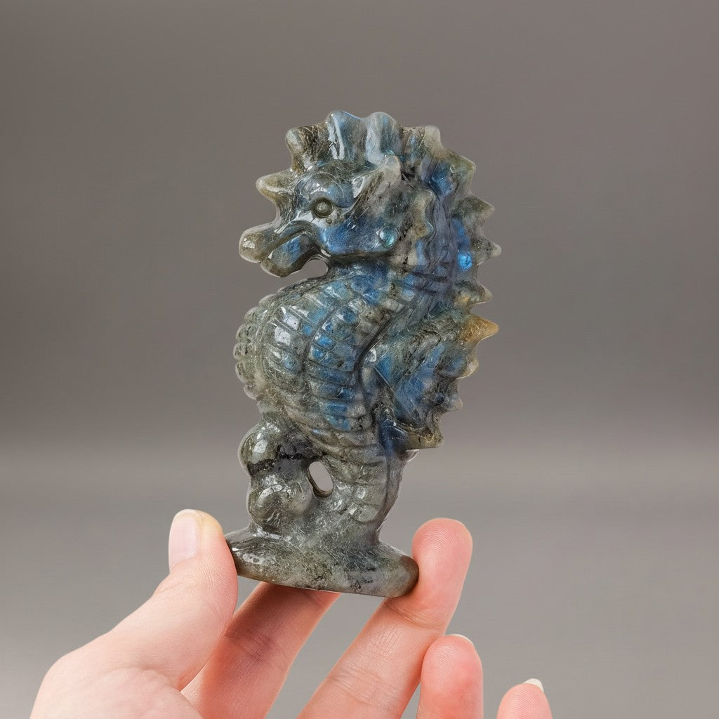 Labradorite Seahorse Lucky Charm – Luck & Protection