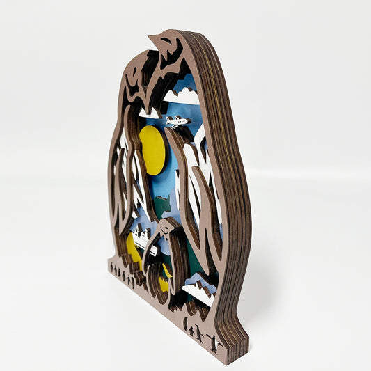 Penguin Family Layered Wooden Art